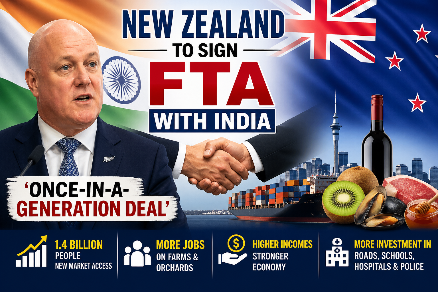 new zealand to sign fta with india tomorrow